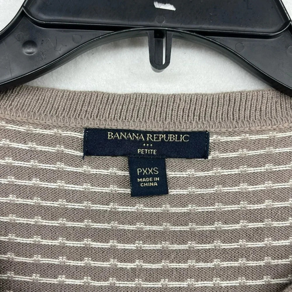 Banana Republic Cardigan Womens  PXXS Brown Knitted Polka Dot Button-Up Pockets - Picture 10 of 12